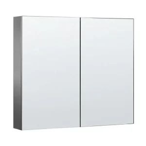 Endast idag Badrumsskåp med spegel Navarra Svart, Silver, 80x14x70 cm Svart, Silver, 80x14x70 cm - Förvaring