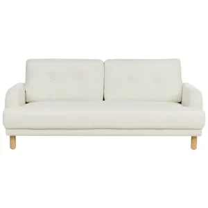 Endast idag 3-sitssoffa Tuve Off-white, ljust trä, Polyester Off-white, ljust trä, Polyester - Möbler