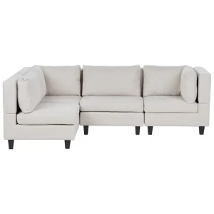 4-sits Hörnsoffa Unstad Beige/svart, Högervänd, Polyester Beige/svart, Högervänd, Polyester - Möbler Fynd