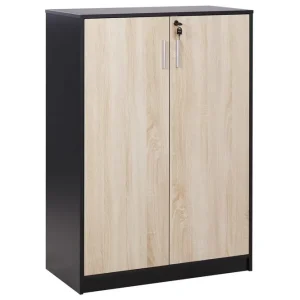 Förvaringsenhet Zehna Ljus trä, svart, 80x40x117 cm Ljus trä, svart, 80x40x117 cm - Förvaring Billigare