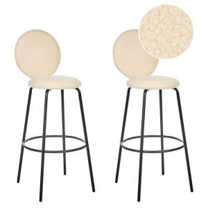 Köp online Barstol Emery set om 2 Beige-Svart Beige-Svart - Möbler