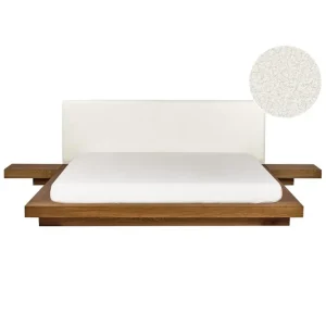 Dubbelsäng Zen med lamellram Ljus Trä-Vit, 180x200 cm Ljus Trä-Vit, 180x200 cm - Möbler Endast denna vecka