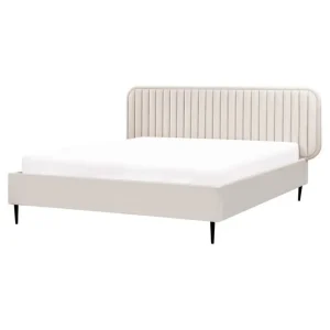 Dubbelsäng Brin med lamellram Beige-Svart, 160x200 cm Beige-Svart, 160x200 cm - Möbler Billig