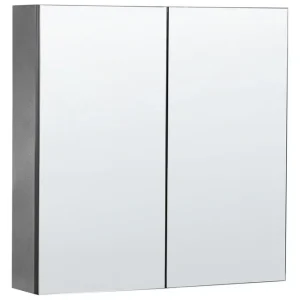 Fri frakt Badrumsskåp med spegel Navarra Svart, Silver, 60x14x60 cm Svart, Silver, 60x14x60 cm - Förvaring