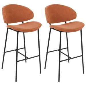 Barstol Kiana set om 2 Orange-Svart Orange-Svart - Möbler Begränsad tid