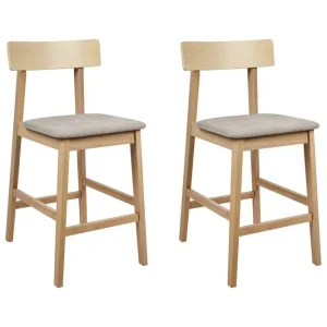Barstol Isanti set om 2 Ljus Trä-Beige Ljus Trä-Beige - Möbler Fynd