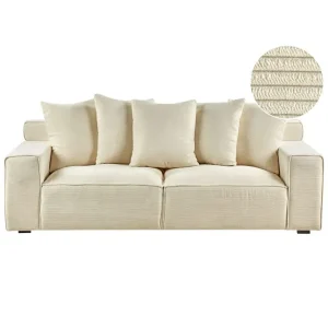 3-sitssoffa Viskan Beige, Manchestertyg Beige, Manchestertyg - Möbler Kampanjpris