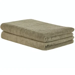 Handduk Mitiaro set om 2 Grön Grön - Textil & mattor Lägg i varukorgen