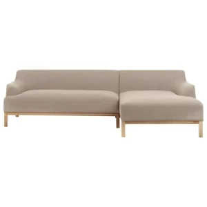 Hörnsoffa Sosjo Taupe, ljust trä, Vänstervänd Taupe, ljust trä, Vänstervänd - Möbler Beställ idag