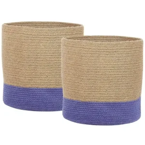 Korg Bulanik set om 2 Beige, naturlig, lila Beige, naturlig, lila - Förvaring Erbjudandepris