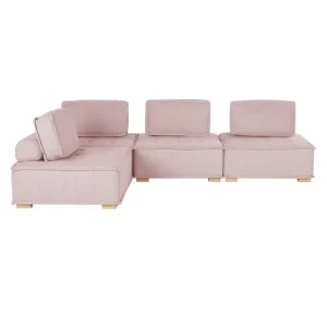 Hörnsoffa Tibro Rosa/ljust trä Rosa/ljust trä - Möbler I lager