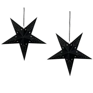 Hängande dekorationer Motti set om 2 Svart, 45x18x45 cm Svart, 45x18x45 cm - Inredning Extra rabatt