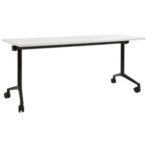 Hopfällbart skrivbord Cavi Vit/Svart, 180x60x75 cm Vit/Svart, 180x60x75 cm - Möbler Säker betalning