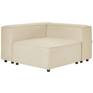 Hörnsektion Aprica Beige, svart, Linne Beige - Möbler Beställ nu