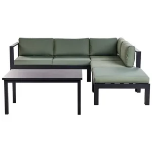 Loungegrupp Messina Grön/svart/grå Grön/svart/grå - Utemöbler & utemiljö risnedsättning