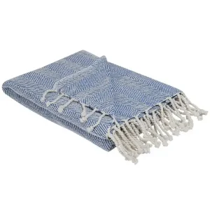 Begränsat erbjudande Pläd Tilmi Blå/Vit Blå/Vit - Textil & mattor