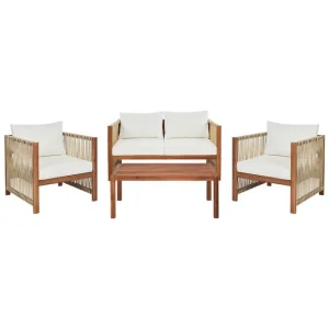 Loungegrupp Antria Ljus trä/beige Ljus trä/beige - Utemöbler & utemiljö Populärt val