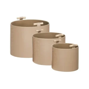 Korg Aram set om 3 Beige Beige - Förvaring Rabatt