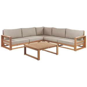 Loungegrupp Timor Ljus trä/grått/beige, Ja, Vändbar Ljus trä/grått/beige, Ja, Vändbar - Utemöbler & utemiljö Fynd