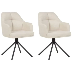 Billig Matsalsstol Mira set om 2 Beige-Svart Beige-Svart - Möbler