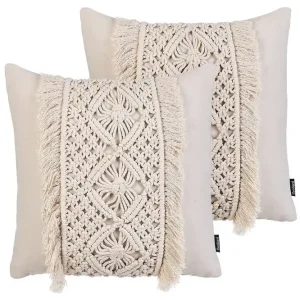 Bästa pris Prydnadskuddar Kalam set om 2 Beige Beige - Utemöbler & utemiljö