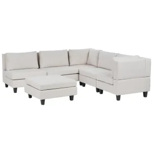 Kampanjpris Modulsoffa med fotpall Unstad Beige/svart, Vänstervänd Beige/svart, Vänstervänd - Möbler