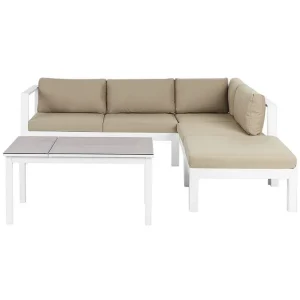 Loungegrupp 5-sits Messina Vit/Grå/Beige Vit/Grå/Beige - Utemöbler & utemiljö Endast denna vecka