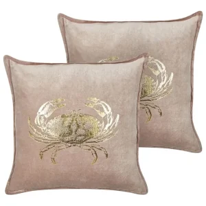 Prydnadskuddar Bossiella set om 2 Beige/guld Beige/guld - Utemöbler & utemiljö Snabb leverans