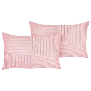 Prydnadskuddar Millet set om 2 Rosa, Rektangulär Rosa, Rektangulär - Utemöbler & utemiljö Kampanj