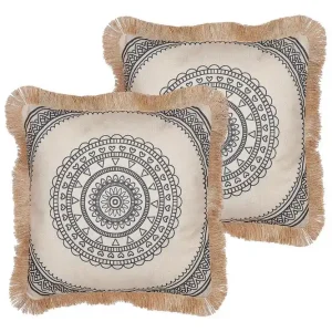 Prydnadskuddar Agrimony set om 2 Beige/svart Beige/svart - Textil & mattor risnedsättning
