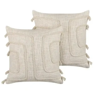 Extra rabatt Prydnadskuddar Pleione set om 2 Beige Beige - Utemöbler & utemiljö