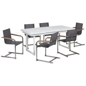 Endast idag Matsalsset Valcanetto/Cosoleto Vit/Grå/Silver, 6-Sits Vit/Grå/Silver, 6-Sits - Utemöbler & utemiljö