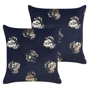 Prydnadskuddar Goldenrod set om 2 Svart/guld Svart/guld - Textil & mattor I lager