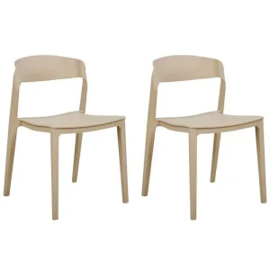 Matsalsstol Somers set om 2 Beige Beige - Möbler Outlet