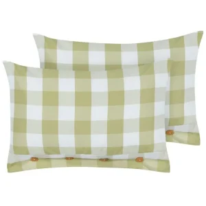 Rea Prydnadskuddar Tamnine set om 2 Grön/Vit, Rektangulär Grön/Vit, Rektangulär - Textil & mattor
