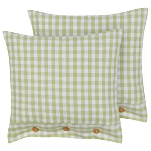Prydnadskuddar Talya set om 2 Grönt/vitt/ljust trä, Fyrkantig Grönt/vitt/ljust trä, Fyrkantig - Textil & mattor Rea