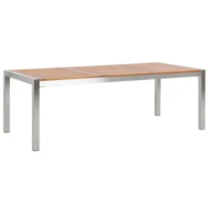 Sista chansen Trädgårdsbord Grosseto Ljus trä/silver, 100x220x74 cm Ljus trä/silver, 100x220x74 cm - Utemöbler & utemiljö