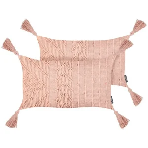 Prydnadskuddar Valvaria set om 2 Rosa Rosa - Textil & mattor Populär