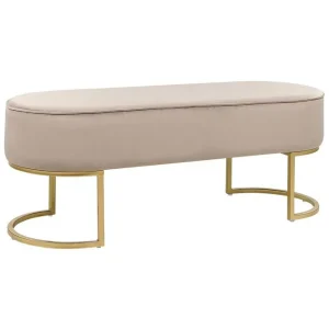 Bästa pris Sittbänk Milry Beige/guld Beige/guld - Möbler