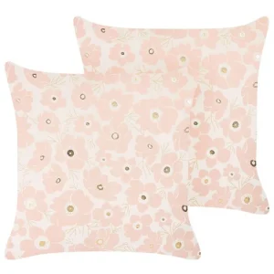 Fynd Prydnadskuddar Triteleia set om 2 Rosa/guld/beige Rosa/guld/beige - Textil & mattor