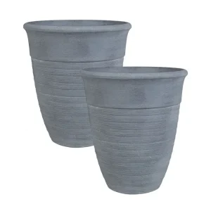 Köp online Trädgårdskruka Katalima set om 2 Grå, 50x50x58 cm Grå, 50x50x58 cm - Inredning