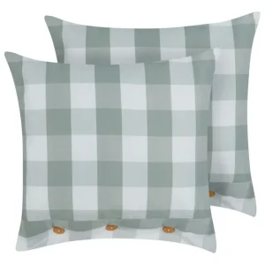 Prydnadskuddar Tamnine set om 2 Mintgrön/Vit, Fyrkantig Mintgrön/Vit, Fyrkantig - Textil & mattor Outlet