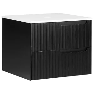 Tvättställsskåp Quintela Svart, Vit, 60x52x48 cm Svart, Vit, 60x52x48 cm - Förvaring Trygg betalning