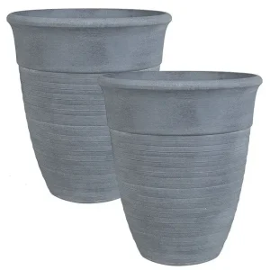 Kundfavorit Trädgårdskruka Katalima set om 2 Grå, 43x43x49 cm Grå, 43x43x49 cm - Inredning