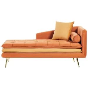 Schäslong Gonesse Orange, guld Orange, guld - Möbler Fynd