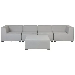 Soffa med fotpall Arezzo Ljusgrå/svart Ljusgrå/svart - Utemöbler & utemiljö Begränsat antal