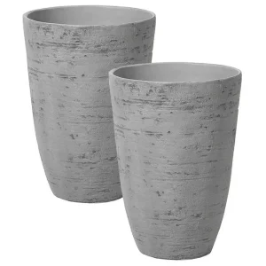 Rea Trädgårdskruka Camia set om 2 Grå, 35x35x50 cm Grå, 35x35x50 cm - Inredning