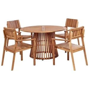 Matsalsset Agello Ljus trä, 4-Sits, Nej Ljus trä, 4-Sits, Nej - Utemöbler & utemiljö I lager