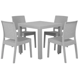 Kundfavorit Matsalsset Fossano Grå, 4-Sits Grå, 4-Sits - Utemöbler & utemiljö