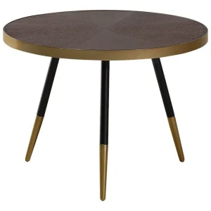 Soffbord Ramona Mörk trä/guld/svart Mörk trä/guld/svart - Möbler Erbjudande